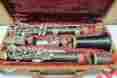 01606 Unbranded Vintage Woodwind Clarinet Student Marching Band Instrument W Case 1950-60