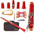 1151r-clarinet Rossetti Glossy Abs Clarinet Bb Flat With Barrels Kit Red