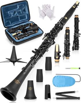Aklot 746626939064 B Flat Concert Clarinet With Black Nickel Keys Aria-en