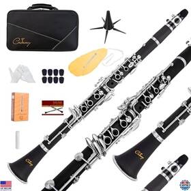 Ccl-500 Brand Cadway Bb Clarinet With Nickel Keys - Black Finish Complete Set Case And Stand
