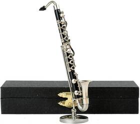 Dselvgvu 313096581569 Miniature Bass Clarinet With Stand And Case Mini Musical Instrument Replica Coll