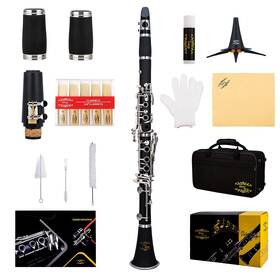 B09cn69wnx Glory Gly-pbk Professional Ebonite Bb Clarinet 10 Reeds Stand Hard Case