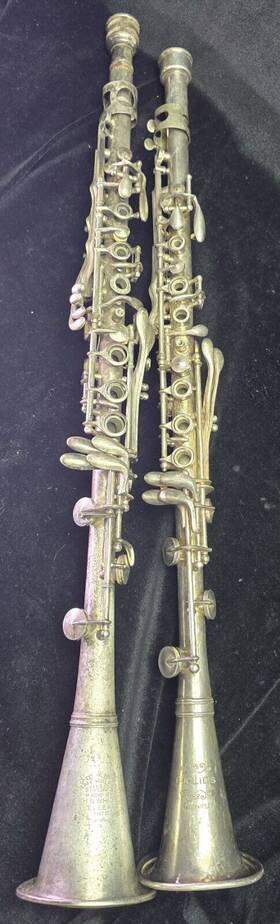 H. N. White Gladiator Qq476 Vintage Hn And Euclids Metal Clarinet Lot Of 2 For Parts