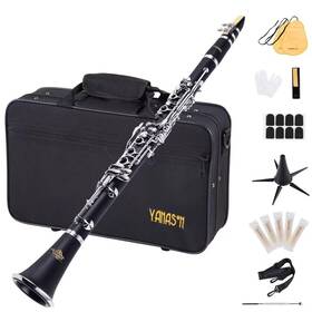 Jinqu 971655122512 Yanason B Flat 17 Key Clarinet With 2 Barrels Case Stand Strap Reeds 8 Pa