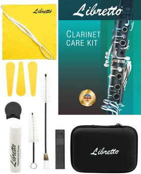 Ac002-4 Libretto Clarinet Care Kit With Eva Case Cleaning Tools Cork Grease Thumb Rest Cloth