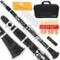 Lzr160cl-bk Lazarro Black Silver Keys School Band Concert Student Bb Clarinet W Case Extras 811773021037