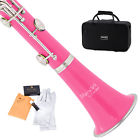 Mct-pk Mendini Pink Abs Bb Clarinet W Case Care Kit 11 Reeds For Student Beginner 847848017223