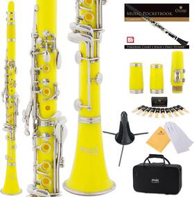 Mendini By Cecilio 847848016974 B Flat Clarinet With 10 Reeds And Hard Case For Beginner - Yellow