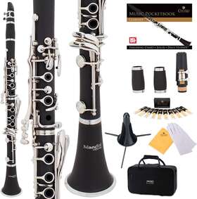 Mendini By Cecilio 847848049859 Nickel B Flat Beginner Clarinet With 2 Barrels - Ebonite