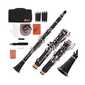 Mw073 Mowind Clarinet Bb Flat 17 Keys Beginner Student Woodwind Instrument With 2