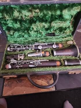 09432 Pruefer Antique Professional Model # 1282 Clarinet Circa 1930s-50s