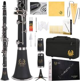 Rhythm 313050088028 Bb Clarinet 17 Nickel Keys Woodwind Band And Orchestra Musical Instruments