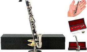 Seawoo 787414908213 Dselvgvu Miniature Bass Clarinet With Stand And Case Mini Musical 5.12 Inch
