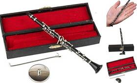 Seawoo 795891224627 Dselvgvu Miniature Clarinet With Stand And Case Mini Musical Instrument 7.28 Inch