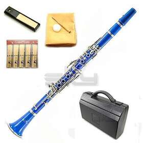 Sky 745313293854 Blue Abs Bb Clarinet With Case Mouthpiece 11 Reeds Care Kit And More