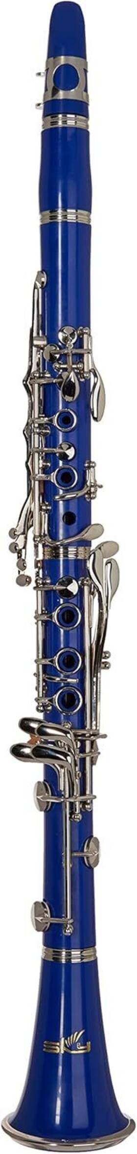 Skycl101-bl Sky Blue Abs Bb Clarinet With Case Mouthpiece 11 Reeds Care Kit And More