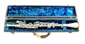 39279 Soloiste Vintage 1940s Soloist Clarinet Silver Plated With Wood Case S/n