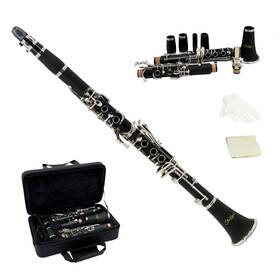 Starquest 694970007536 Bb Clarinet Durable Abs Body With 17 Nickel-plated Keys Ideal For