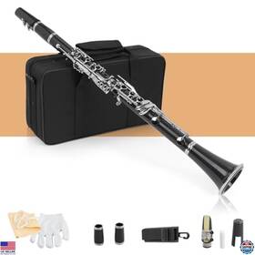 B0b5dybgvk Visit The Ktaxon Store B Flat Bb Clarinet Set For Beginners - 17 Key Student Instrument And Case