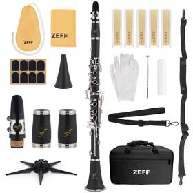 Ztr-330 Zeff Bb Clarinet Student Beginner With 2 Barrels Nickel-plated Key