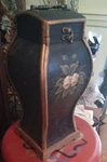 Hand Painted Wooden Fluer Storage Wine/ Case- Elegantly Detailed!curved. Da. Fixed Price $50.00.