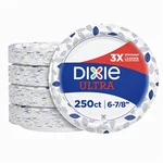 Dixie Ultra Paper Plates, 6-7/8" Dinner Size Printed Disposable 250 Ct. Fixed Price $25.99.