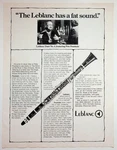 Leblanc Pete Fountain Clarinet Vintage Magazine Ad Print B&w Full Page 1970S. Fixed Price $14.25.