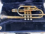 Vintage Holton Super Collegiate Trumpet Elkhorn Wis Usa Brass 3 Valve W/ Case. Fixed Price $150.00.