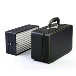 Black Leather Jewelry Box Handmade Travel Organizer Storage Case Hold.... Fixed Price $196.16.