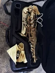 Allora Alto Saxophone With Black Case And Accessories. Fixed Price $390.00.