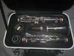 Used Jupiter 1100 Series Wood Clarinet With Mouthpiece, Ligature, And Reeds. Fixed Price $600.00.