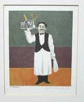 Guy Buffet Waiter Limited Edition Signed Lithograph. Fixed Price $150.00.