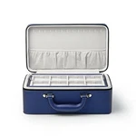 Blue Leather Jewelry Box Handmade Travel Organizer Storage Case Holde.... Fixed Price $235.41.
