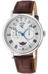 Maestro GV2 Swiss Quartz, 316L Case, Silver Dial, Light Brown Italian Leather. Fixed Price $599.00.