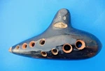 Antique H. Fiehn Ocarina G5 Black Hand Painted Clay Flute, Made Austria. Fixed Price $42.60.