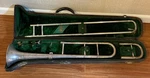 Antique Frank Holton Special Revelation Silverplated Trombone With Case. Fixed Price $249.95.