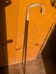 Vintage 19TH Century English Cattle Horn, Ivory Black Palmwood Walking Cane. Fixed Price $99.00.