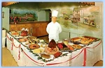 Vtg Postcard Buffet Mirror Lake Inn Placid, New York. Fixed Price $6.95.