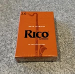 Rico Bass Clarinet Reeds Strength #2 Box Of REA1020 By Addario New. Fixed Price $29.99.