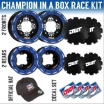 Dwt Champion Box 10" Front 9" Rear Rims Blue Beadlock Rings Raptor Yfz 450. Fixed Price $649.95.