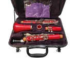 Sky Red Giouanni Abs Clarinet With Mouthpiece Nickel Plated Keys And Hard Case. Fixed Price $201.59.