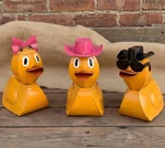 Metal Yellow Cowboy Rubber Duck Statue Handmade Yard Art Decor. Fixed Price $67.00.