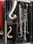 Selmer Paris Professional Bass Clarinet Floor Peg With Case Good Condition. Fixed Price $2500.00.