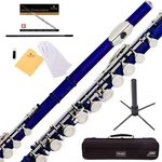 ?mendini Mfe+sd+pb Closed Hole 16-KEY Flute W/case, Stand & Lesson Book, Blue. Fixed Price $65.99.