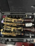 Backun Moba Cocobolo Clarinet Set With Gold-plated Keys. Fixed Price $8500.00.