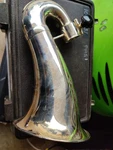 Buffet Crampton Bass Clarinet Bell With Missing Piece For Repair. Fixed Price $1650.00.