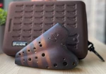 Focalink Forte Double Chamber Alto Straw Fire/stripe Ceramic Ocarina. W/case. Fixed Price $259.95.