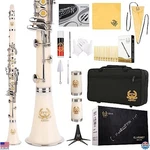 Rhythm Bb Clarinet With 17 Keys, Case, Stand, 10 Reeds & Cleaning Kit - White. Fixed Price $168.50.
