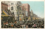 Phostint Postcard 10302 Rex Pageant Crowds, Mardi Gras Day, New Orleans La. Fixed Price $10.34.