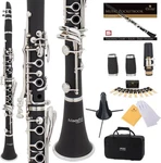 Mendini By Cecilio Flat Nickel Clarinet With 2 Barrels For Beginner - Black. Fixed Price $63.99.